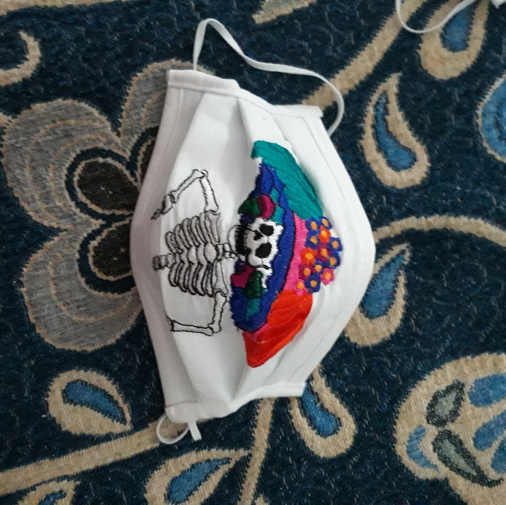 Mexican Embroidered Face Mask - Picture 3 of 3
